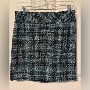 LOFT Tweed Pencil Skirt - Black and Blue